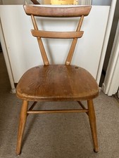 Vintage Ercol school stacking chair, red dot, mid C20th