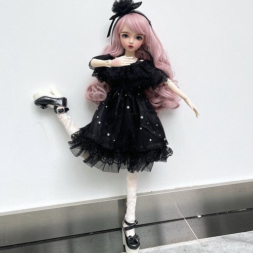 24" 1/3 BJD Doll Girl Ball Jointed Dolls Changeable Eyes Wigs Dress Full Set Toy - Picture 9 of 9