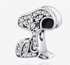 💖 Charm Snoopy Hund 925 Silber Welpe Anhänger Armband Bettelarmband 💖