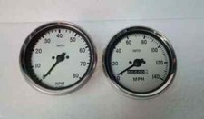 Smiths Replica 100mm Tachometer 140 MPH und Drehzahlmesser beide im Uhrzeiger...