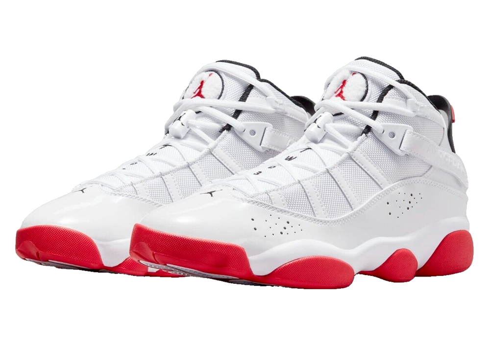Nike Air Jordan 6 Rings 'White University Red' Men's Basketball Shoes 322992-160