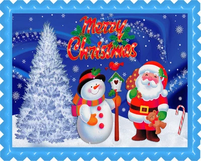 EDIBLE PRINTS ON CAKE INC. Christmas (Nr8) - Edible Cake Topper OR Cupcake Topper, Decor