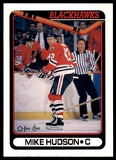 1990-91 O-Pee-Chee Mike Hudson . Chicago Blackhawks #424
