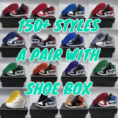 150 Styles Jordan High Top Low Top A Pair Mini Sneaker Key Chains With Shoe Box