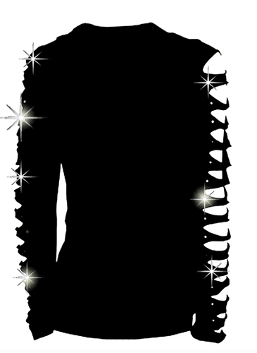 Bling Bling Rhinestone T-Shirt,Christmas Bring it on Santa Ripped Cut Out S~4XL - Picture 2 of 2