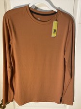 Men's All In Motion Long Sleeve Performance Work Out Shirt Copper Small New