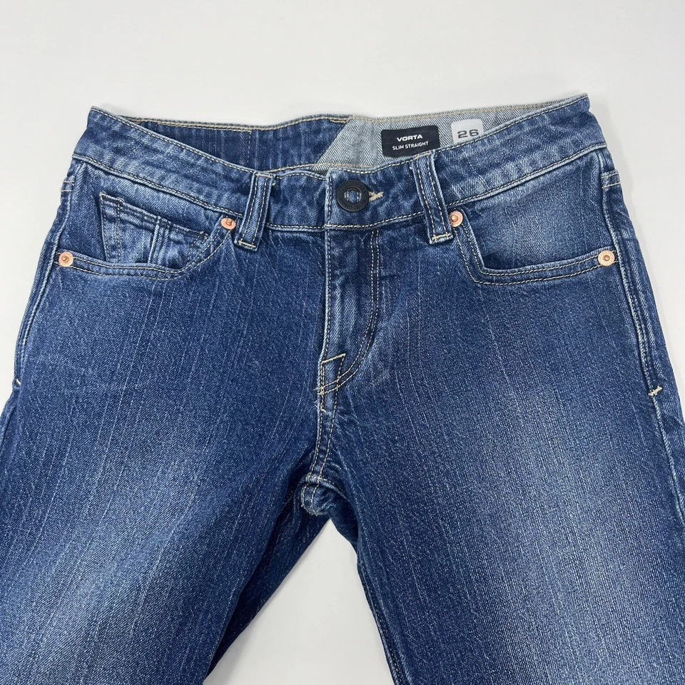 Volcom Vorta Men’s Denim Jeans Slim Straight Leg Regular Fit Size 26 - Image 3 of 4