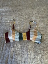 Multi Color Striped Bikini Top