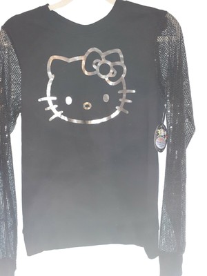 black top with sequin sleeves