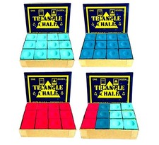 Genuine Triangle Pool & Snooker Billiards Cue Tip Chalk 1, 2, 4, 6 or 12 Blocks 