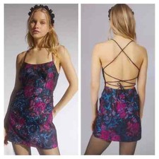 Urban Outfitters Electric Heart Strappy Back Mini Dress Size S