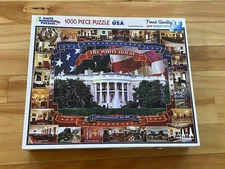 RARE 1000 Pc White Mountain Jigsaw Puzzle THE WHITE HOUSE 1600 PA ave - COMPLETE