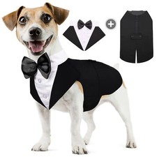 Dog Tuxedo Formal Dog Suit and Bandana Set Gentle Dog Wedding Party Suit Bow ...