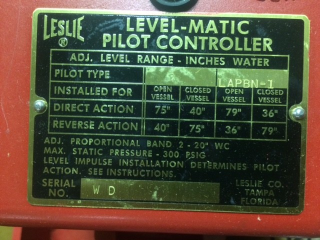 NOS Leslie Controls Level-Matic Floatless Level Controller Pilot W ...