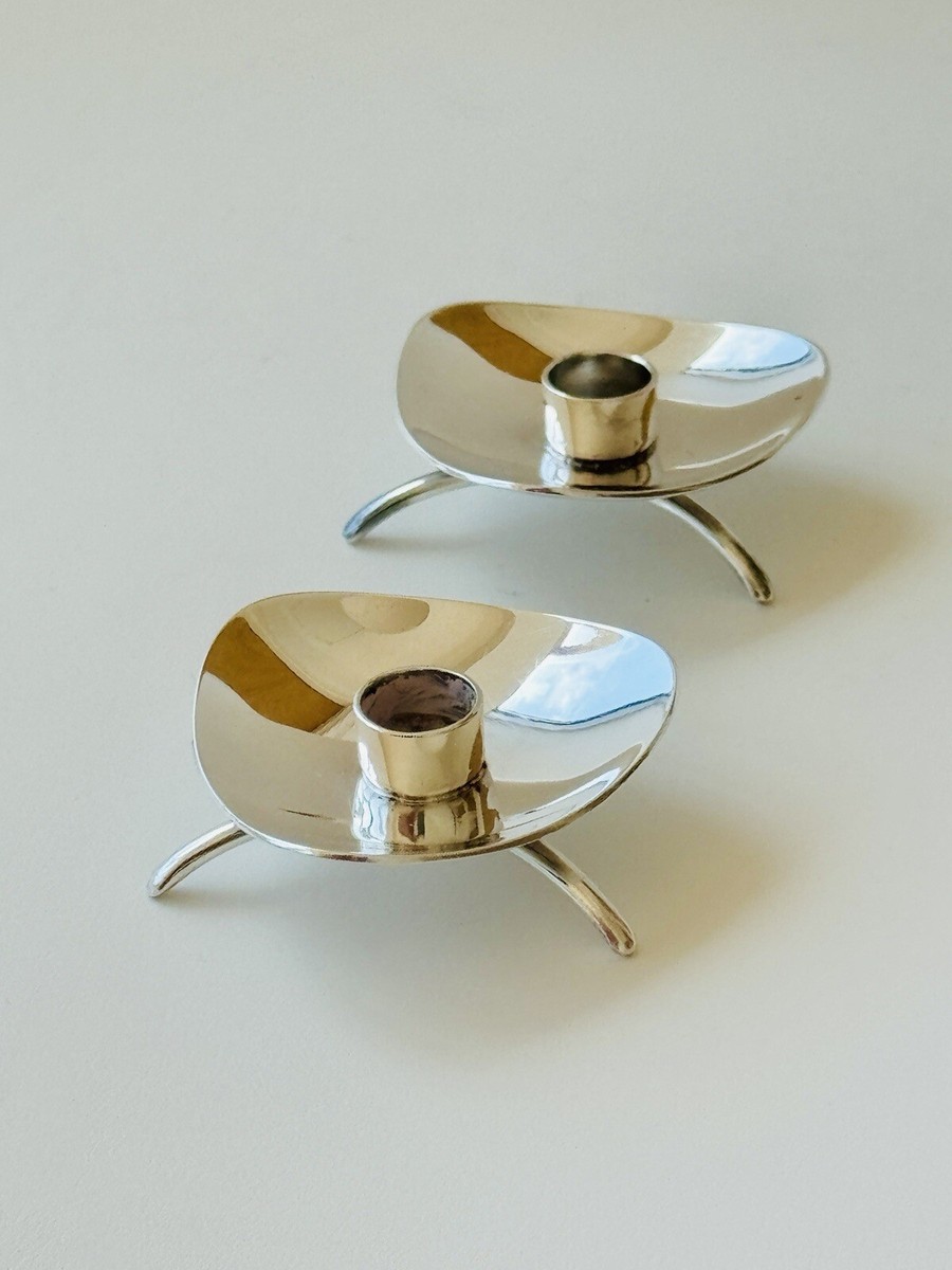 A pair of Vintage COHR ATLA Denmark Silver Plated Mid-Century