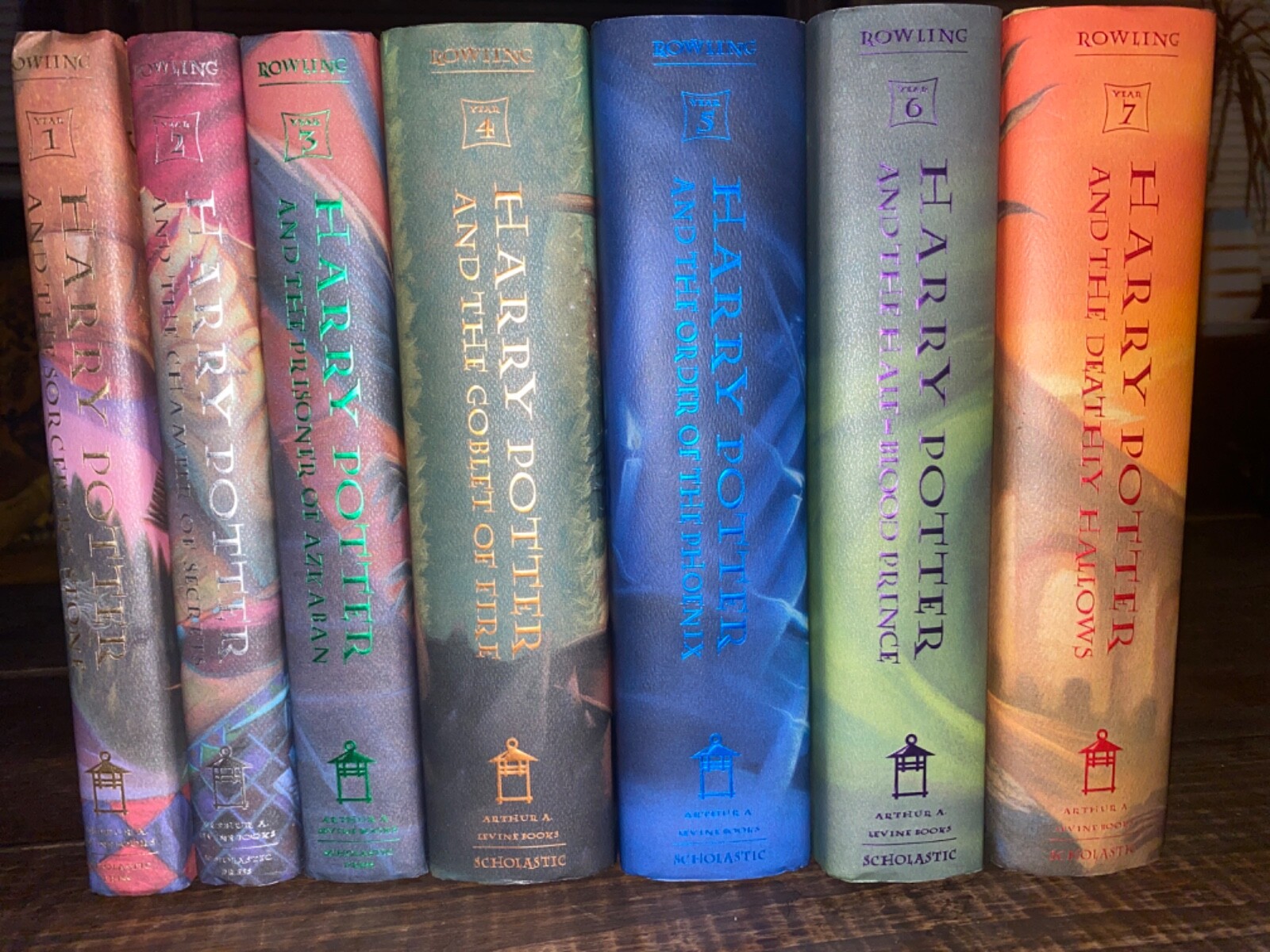 Complete Harry Potter 1-7 Hardcover Book Set by J.K. Rowling Scholastic Edition