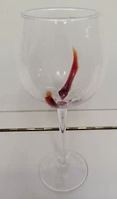 1 BLOCK BASICS WINE GOBLET RED TEARDROP 9.25 INCHES HOLDS 18 OZS