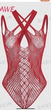 NWT Ladies Lingerie, One Size,Lace/fishnet Teddy ,Sleeveless, Red