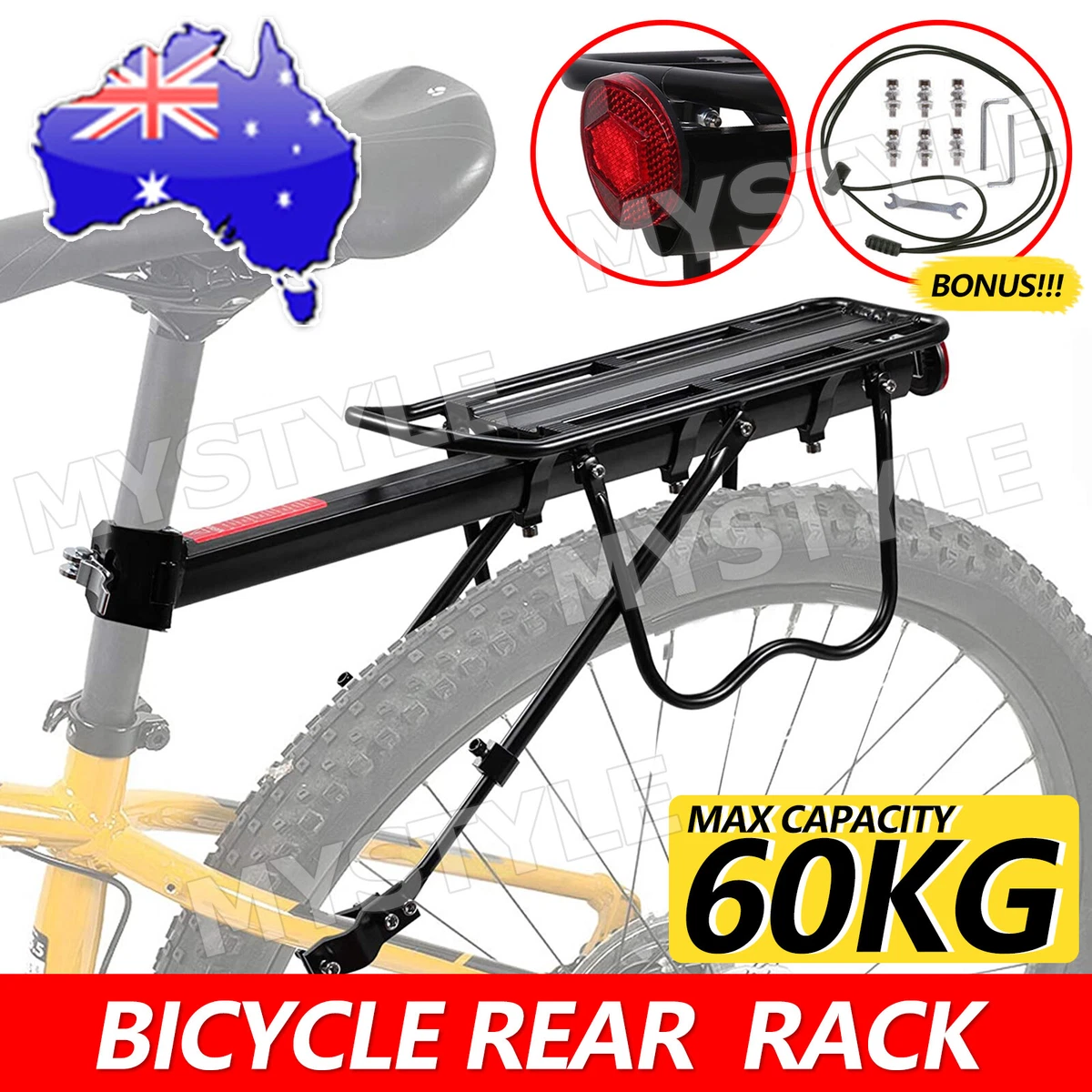 Sturdy Bicycle Mountain Bike Rear Rack Seat Post Mount Pannier Luggage Carrier