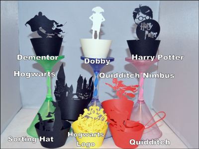 HARRY POTTER WIZARD THEME CUPCAKE WRAPPERS x12 UNIQUE WAY TO DISPLAY  CUPCAKES
