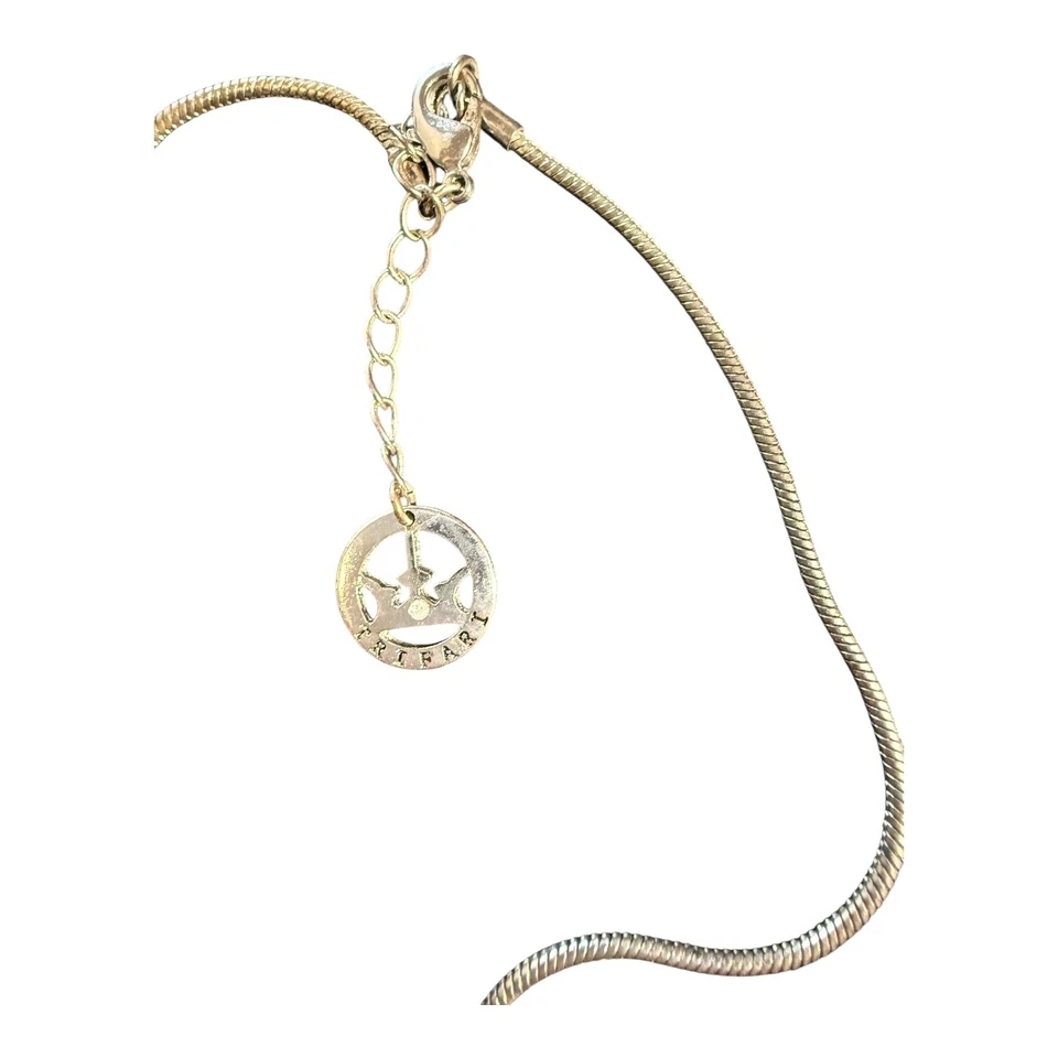 CROWN TRIFARI Silver Toned  Marcasites & Turquoise Pendant Necklace 16-18” - Image 4 of 4