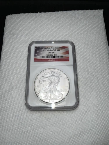 2013 S Silver Eagle Dollar MS70 NGC Certified