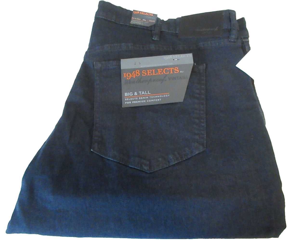 Weatherproof Vintage 1948 Selects Men's Tapered Fit Jeans Size 48/30 (Big  &Tall)