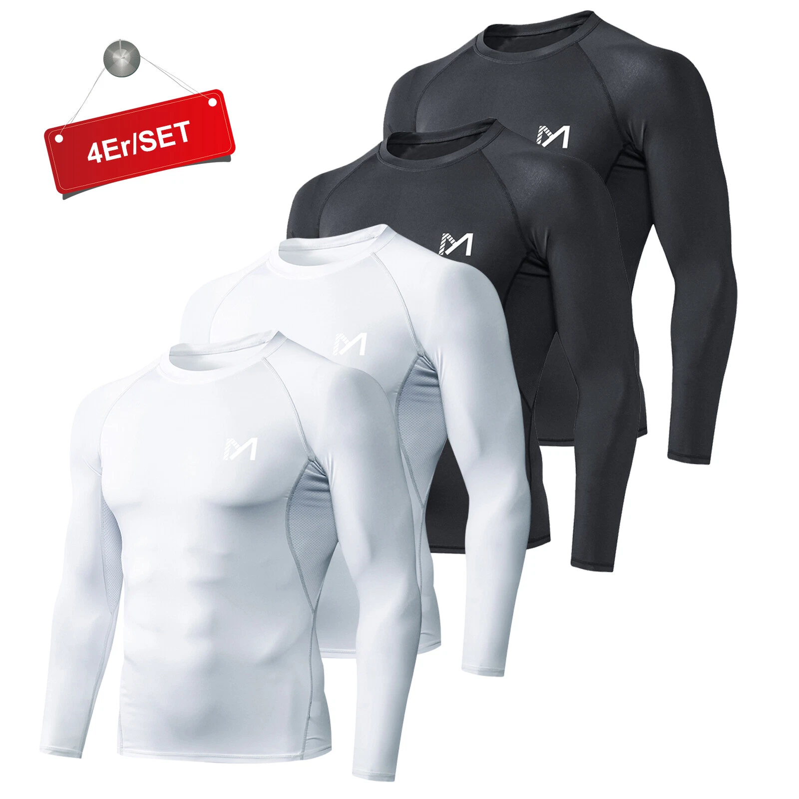 4 Pack/Set Compression Shirts for Men Long Sleeve Athletic Base Layer Undershirt
Opens in a new wind