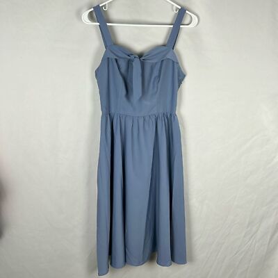Belle Pogue Slate Blue Sleeveless Bow Neckline Vintage Inspired Dress -Size  S | eBay