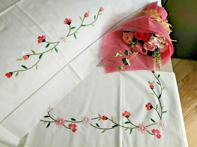 Percalle Cotton Sheet Full Dot Embroidery & Silver Thread Finishes Handmade
