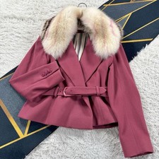 Givenchy Fox Fur Jacket Cashmere Blend Pink Tones Soft Tanned Fur Size M