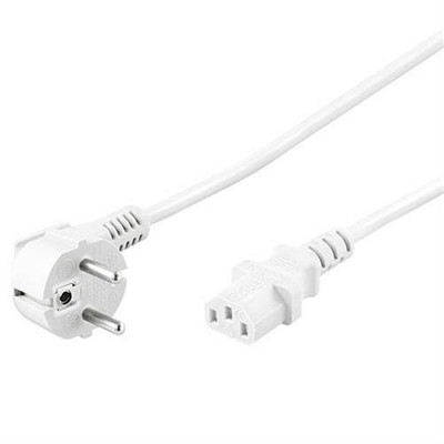 Goobay Netzkabel Anschlusskabel Typ-F abgewinkelt > C13 Kaltgeräte 2,5 m Weiß