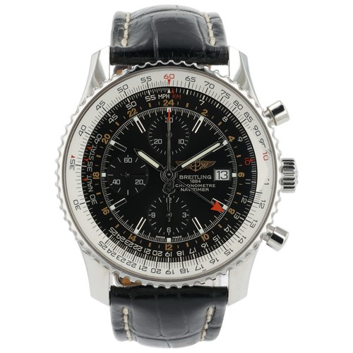 Breitling Navitimer GMT Black Dial Steel 46mm Automatic Men’s ...