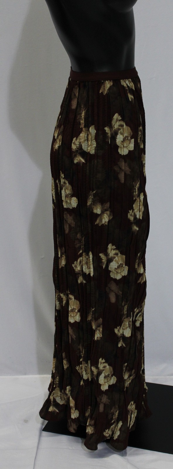 Grade & Gather Women's Light Floral Printed Maxi Skirt EJ3 Burgundy Small