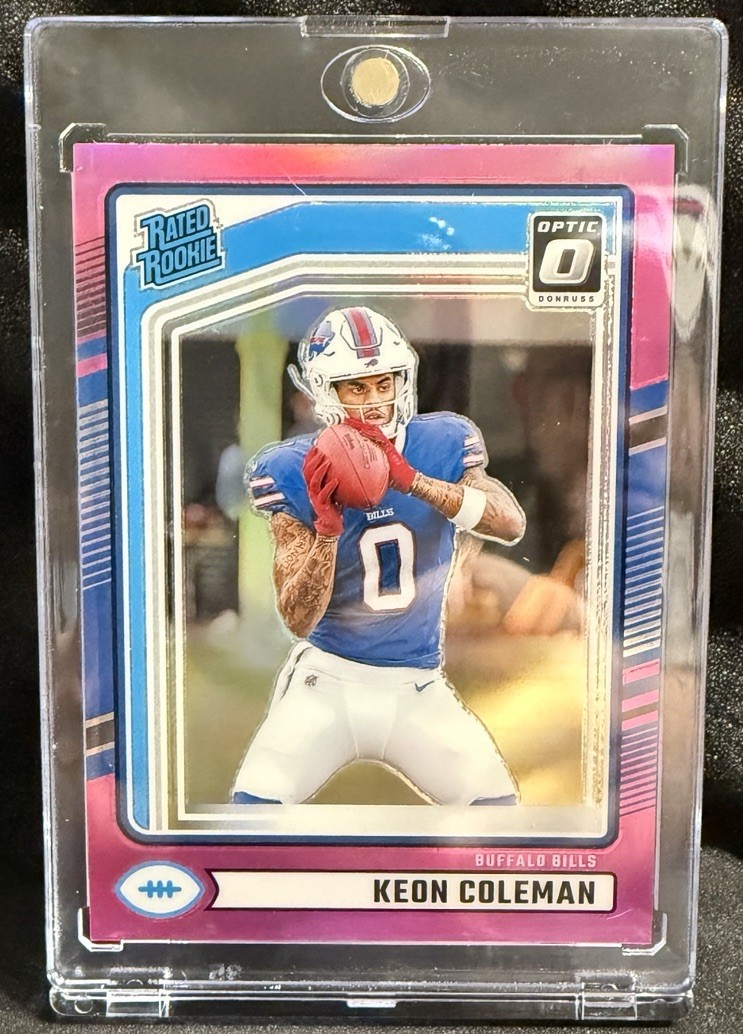 2024 Panini Donruss - Rated Rookie Keon Coleman #358 Optic Preview Pink Prizm
