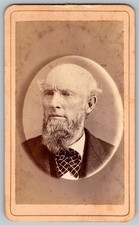 Antique CDV Circa 1870s C.W. Nichols Old Bearded Man Rutland Vermont
