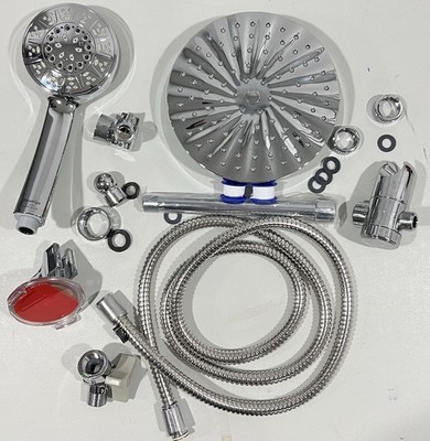 DreamSpa Luxury 7'' Rainfall 2 Shower Head Combo Kit Flow Control Chrome Open Box