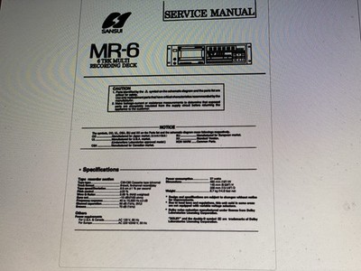 Sansui Mr-6 Service  Manual Digital