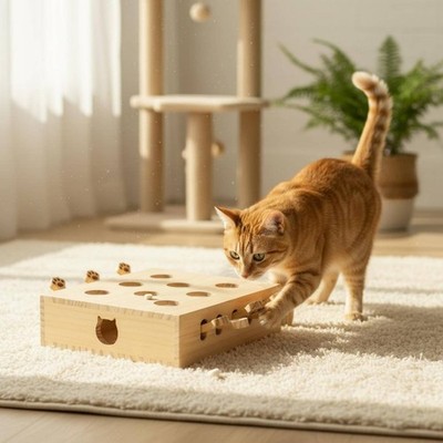 Interaktives Katzen Kratzspielzeug ungiftig Fummelbrett Katze leicht zu