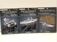 Metal Earth 3D Metal Model Kits USS Arizona Praying Mantis Apollo Lunar Rover