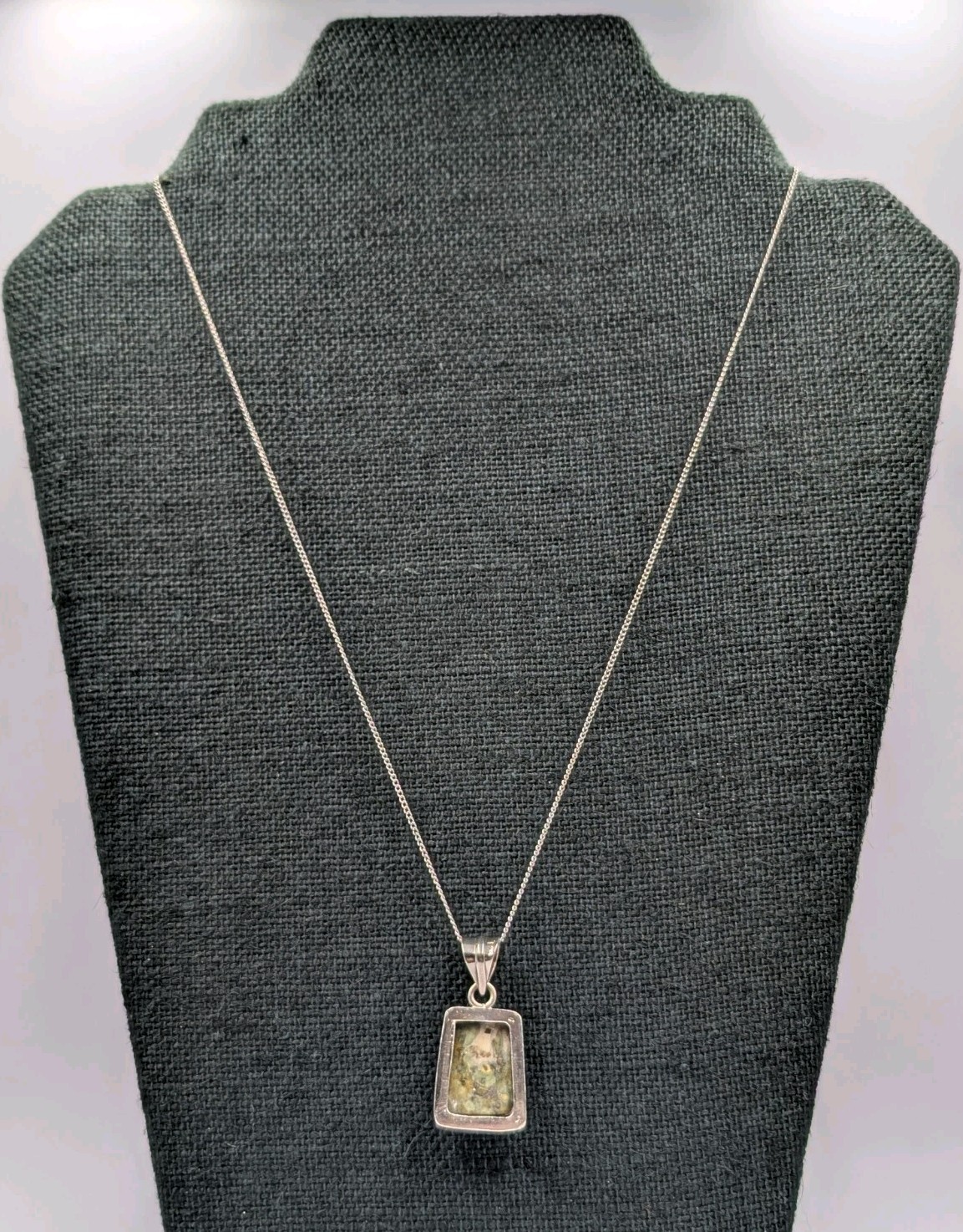 Vtg Sterling Silver Rectangular Rainforest Jasper… - image 7