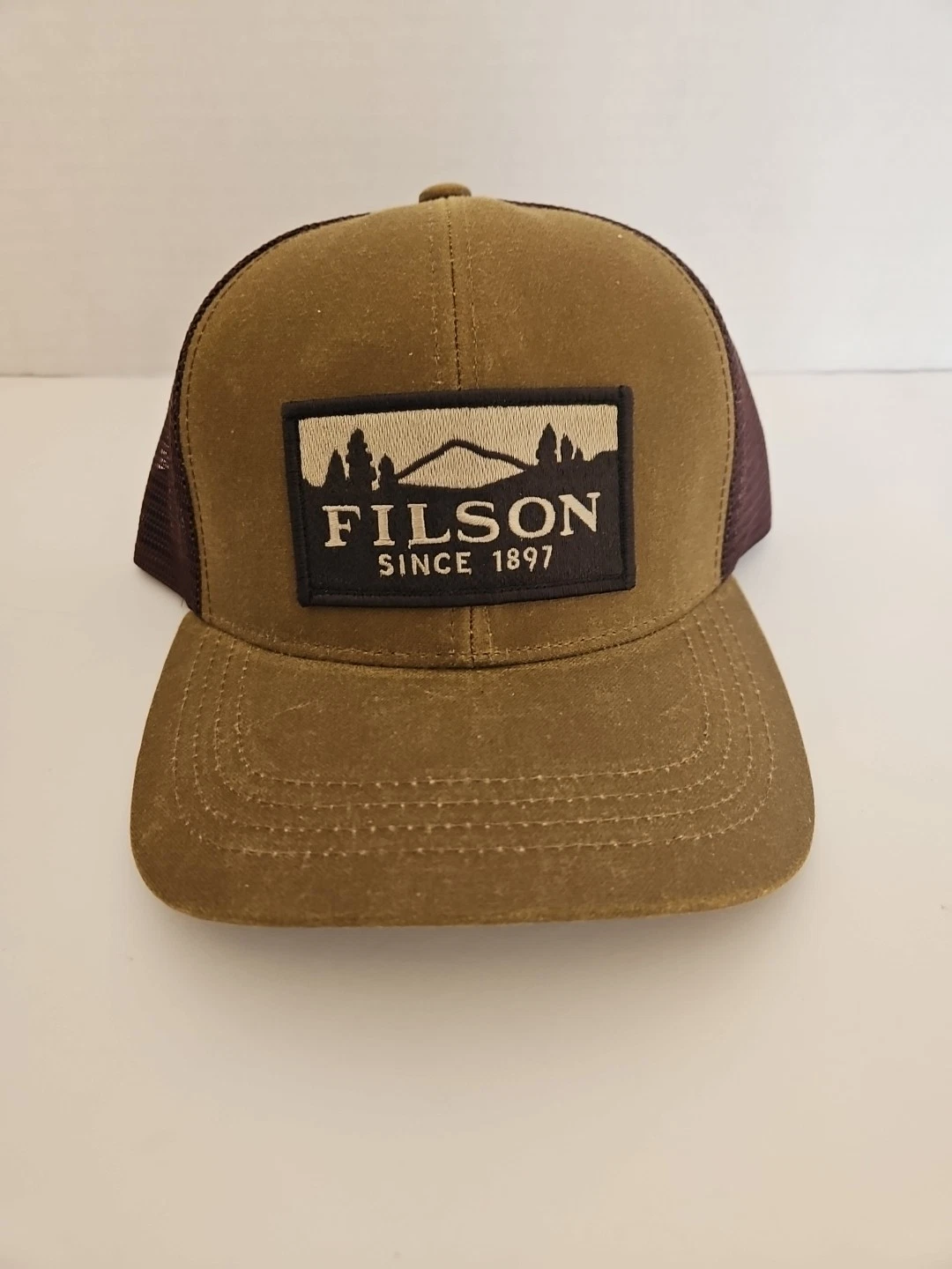 Filson Logger Tin Cloth Mesh Back Cap. Dark Tan.