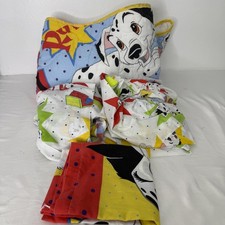 Vintage Disney 101 Dalmatians Puppy Crib Quilt Sheet Set Baby Nursery Bedding