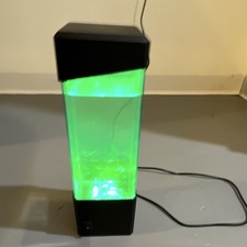 Color-Changing LED Bubble Water Night Light Lamp, Corded, Black Base