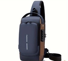 Sling Bag For Men  Antitheft Crossbody Bag Pu Leather Crossbody Shoulder Bag Ch