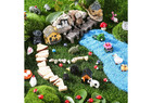 Modacraft Mini Fairy Garden Kit - 172Pcs Resin Figurines & Pins for Terrarium