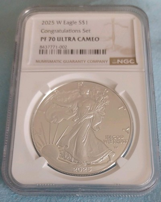 #ad American Silver Eagle 2025 W Proof Congratulations Set NGC PF70 UC $559.99