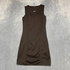 Guess Sheath Dress Womens Medium Black Cotton Knee Length Embroidered Back Party