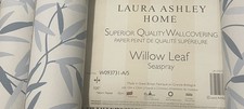 Laura Ashley Home Blue Leaf Wallpaper , Discontinued – 3 Rolls, Approx 10m RARE
