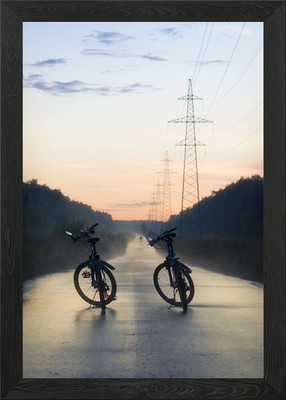 Evening Road after Rain Gerahmtes Wandbild Poster Leinwanddruck Bild
